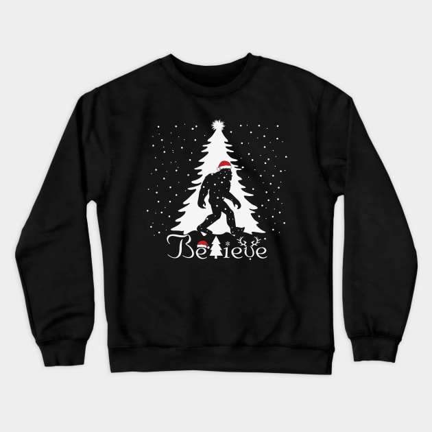 Believe Bigfoot Santa Claus Bigfoot Sasquatch Christmas Gift Crewneck Sweatshirt by BadDesignCo